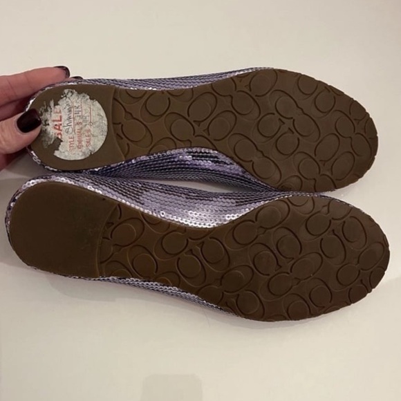 Coach Sequin Lavender Ballet Flats Size 6.5 EUC - Picture 8 of 9
